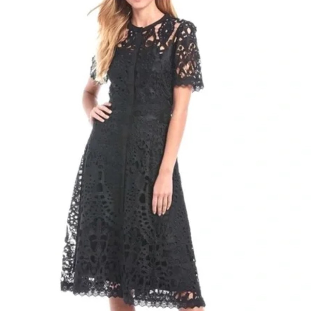 ANTONIO MELANI Black Midi Lace Skirt